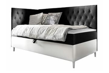 Sängram Boisdale 100x200 cm - Svart/Hvit - Møbler - Senger - Sengeramme & sengestamme