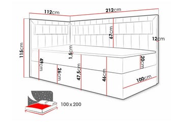 Sängram Boisdale 100x200 cm - SvartHvit - Møbler - Senger - Sengeramme & sengestamme