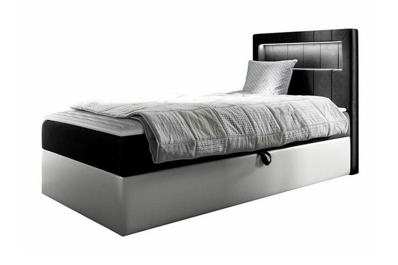 Sängram Boisdale 100x200 cm - SvartHvit - Møbler - Senger - Sengeramme & sengestamme