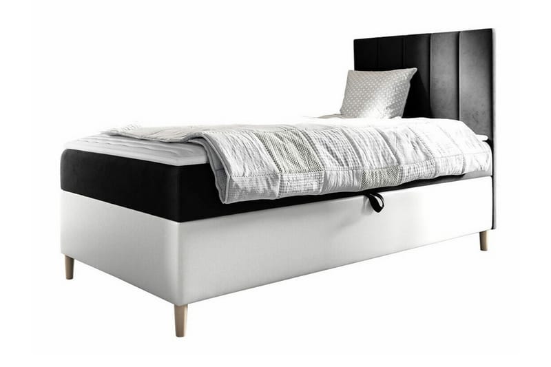 Sängram Boisdale 100x200 cm - Svart/Hvit - Møbler - Senger - Sengeramme & sengestamme
