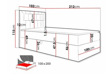 Sängram Boisdale 100x200 cm - Turkis/Brun - Møbler - Senger - Sengeramme & sengestamme