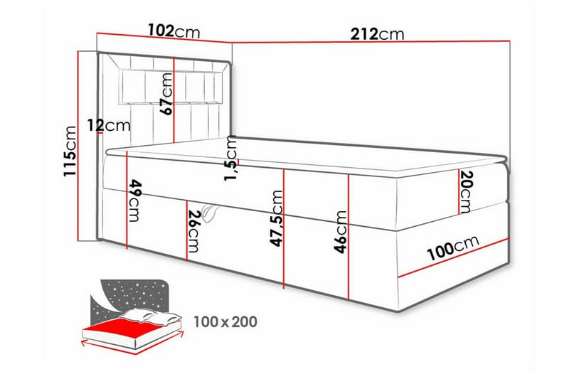 Sängram Boisdale 100x200 cm - Turkis/Brun - Møbler - Senger - Sengeramme & sengestamme
