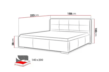Sängram Boisdale 140x200 cm - Møbler - Senger - Sengeramme & sengestamme