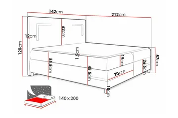 Sängram Boisdale 140x200 cm - Møbler - Senger - Sengeramme & sengestamme