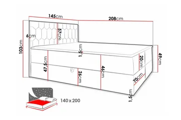 Sängram Boisdale 140x200 cm - Møbler - Senger - Sengeramme & sengestamme