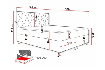 Sängram Boisdale 140x200 cm - Møbler - Senger - Sengeramme & sengestamme