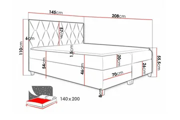 Sängram Boisdale 140x200 cm - Møbler - Senger - Sengeramme & sengestamme
