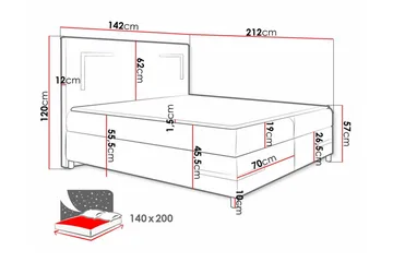 Sängram Boisdale 140x200 cm - Møbler - Senger - Sengeramme & sengestamme