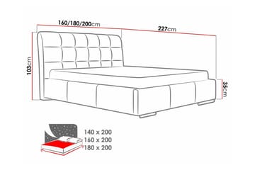 Sängram Boisdale 140x200 cm - Møbler - Senger - Sengeramme & sengestamme