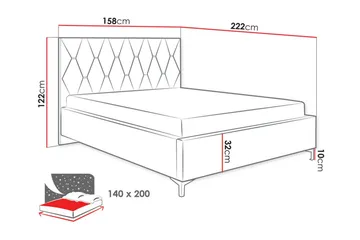 Sängram Boisdale 140x200 cm - Møbler - Senger - Sengeramme & sengestamme