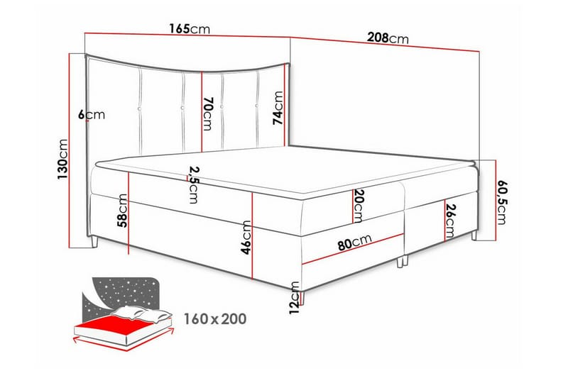 Sängram Boisdale 160x200 cm - Beige - Sengeramme & sengestamme