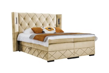 Sängram Boisdale 160x200 cm - Beige - Møbler - Senger - Sengeramme & sengestamme