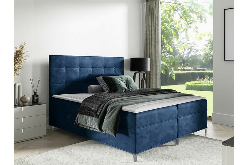 Sängram Boisdale 160x200 cm - Mørkeblå - Sengeramme & sengestamme