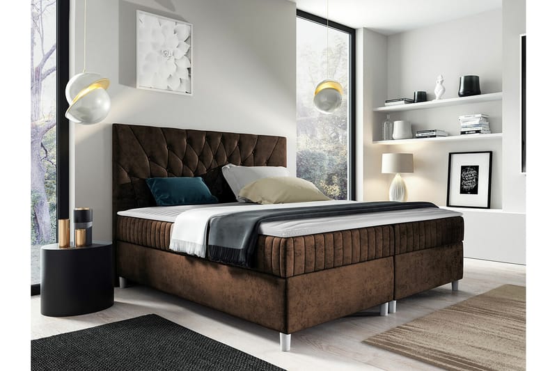 Sängram Boisdale 160x200 cm - Mørkebrun - Sengeramme & sengestamme