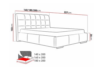 Sängram Boisdale 160x200 cm - Svart - Møbler - Senger - Sengeramme & sengestamme