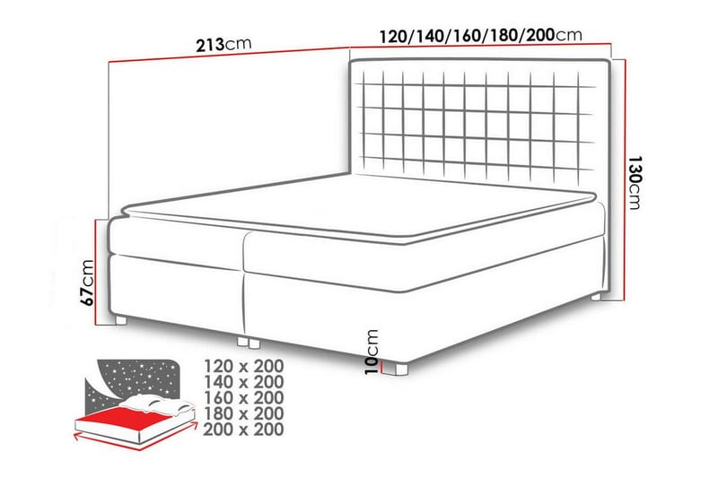 Sängram Boisdale 160x200 cm - Svart - Sengeramme & sengestamme