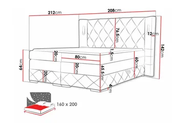 Sängram Boisdale 160x200 cm - Møbler - Senger - Sengeramme & sengestamme