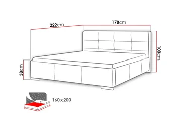 Sängram Boisdale 160x200 cm - Møbler - Senger - Sengeramme & sengestamme