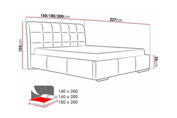 Sängram Boisdale 160x200 cm - Møbler - Senger - Sengeramme & sengestamme