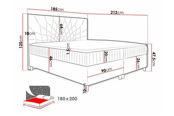 Sängram Boisdale 180x200 cm - Beige - Møbler - Senger - Sengeramme & sengestamme