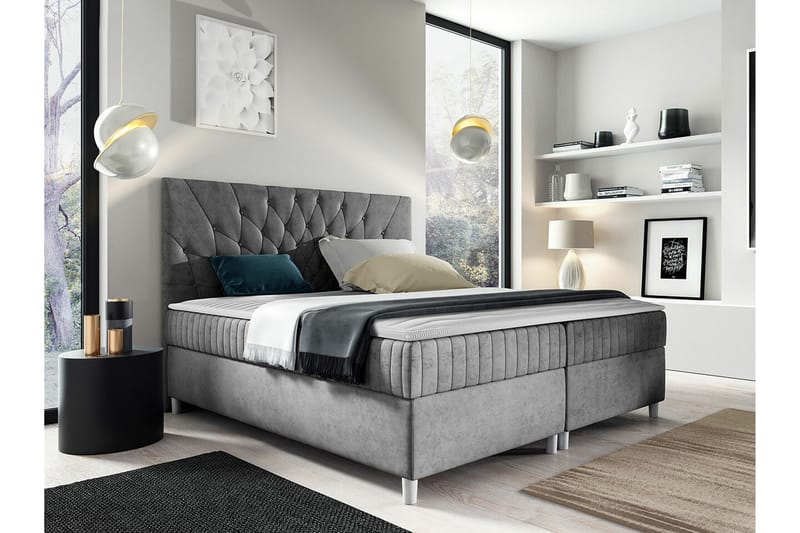 Sängram Boisdale 180x200 cm - Lysegrå - Møbler - Senger - Sengeramme & sengestamme