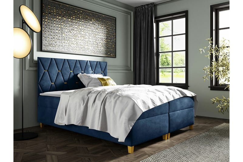 Sängram Boisdale 180x200 cm - Mørkeblå - Møbler - Senger - Sengeramme & sengestamme
