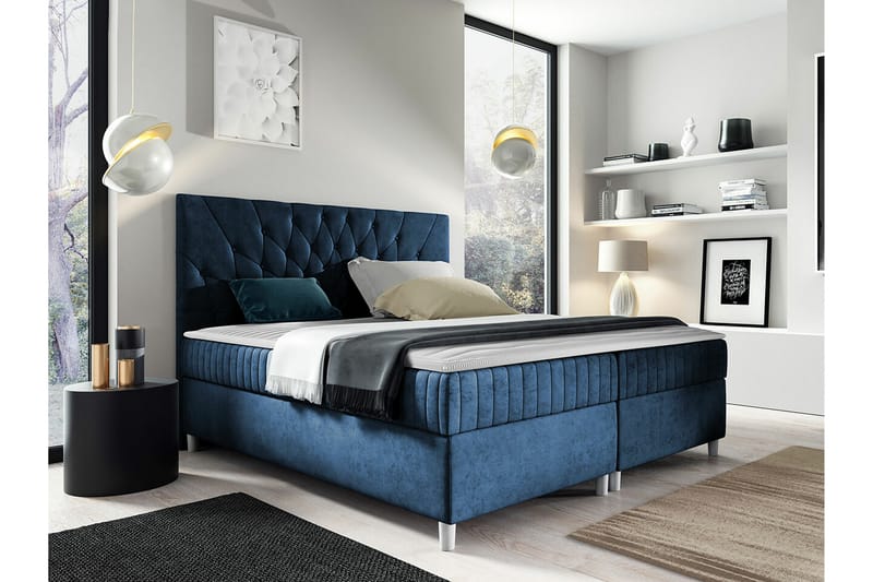 Sängram Boisdale 180x200 cm - Mørkeblå - Møbler - Senger - Sengeramme & sengestamme