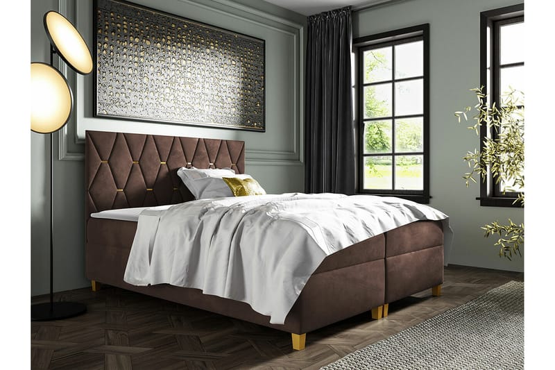 Sängram Boisdale 180x200 cm - Mørkebrun - Sengeramme & sengestamme