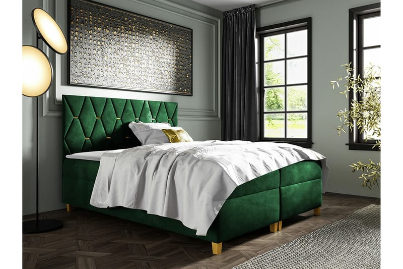 Sängram Boisdale 180x200 cm - Mørkegrønn - Møbler - Senger - Sengeramme & sengestamme