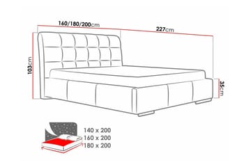 Sängram Boisdale 180x200 cm - Møbler - Senger - Sengeramme & sengestamme