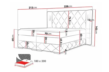 Sängram Boisdale 180x200 cm - Møbler - Senger - Sengeramme & sengestamme