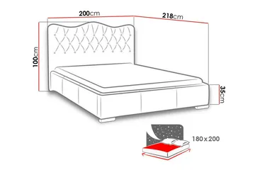 Sängram Boisdale 180x200 cm - Møbler - Senger - Sengeramme & sengestamme