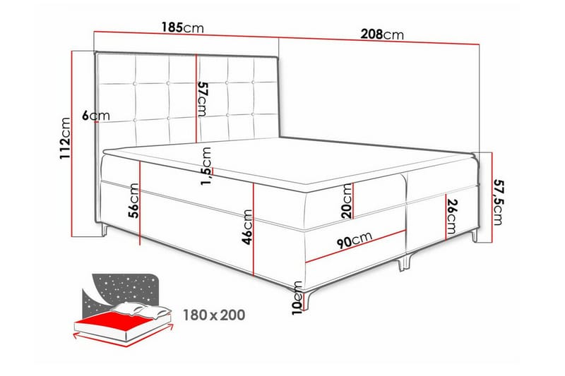Sängram Boisdale 180x200 cm - Møbler - Senger - Sengeramme & sengestamme