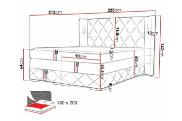Sängram Boisdale 180x200 cm - Møbler - Senger - Sengeramme & sengestamme
