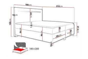 Sängram Boisdale 180x200 cm - Møbler - Senger - Sengeramme & sengestamme