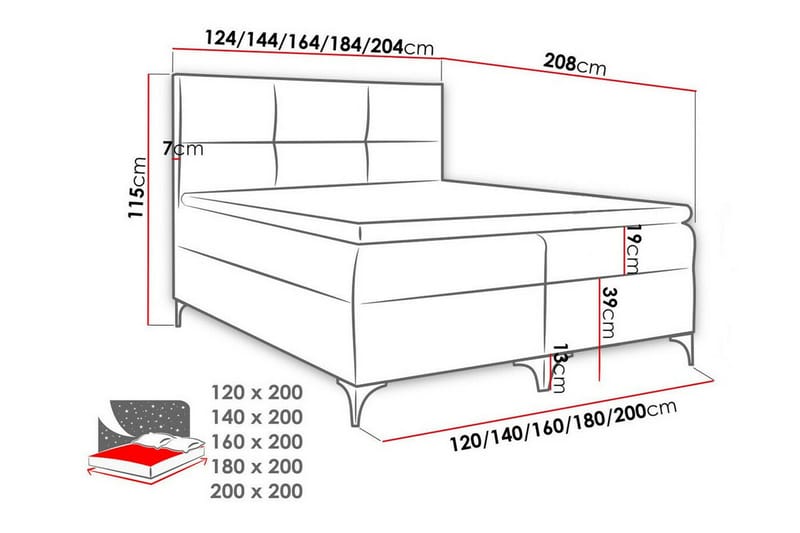Sängram Boisdale 200x200 cm - Møbler - Senger - Sengeramme & sengestamme