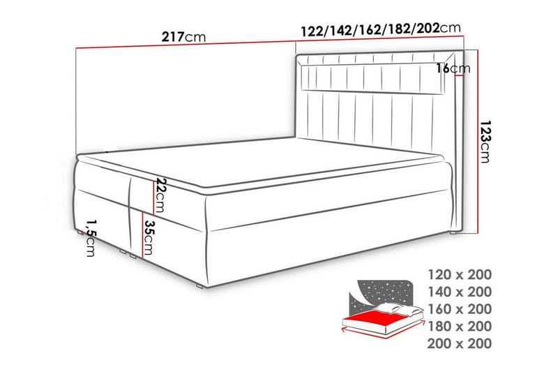 Sängram Boisdale 200x200 cm - Møbler - Senger - Sengeramme & sengestamme