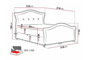 Sängram Boisdale 200x200 cm - Møbler - Senger - Sengeramme & sengestamme
