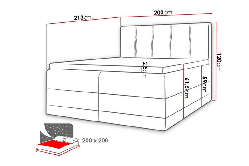 Sängram Boisdale 200x200 cm - Møbler - Senger - Sengeramme & sengestamme