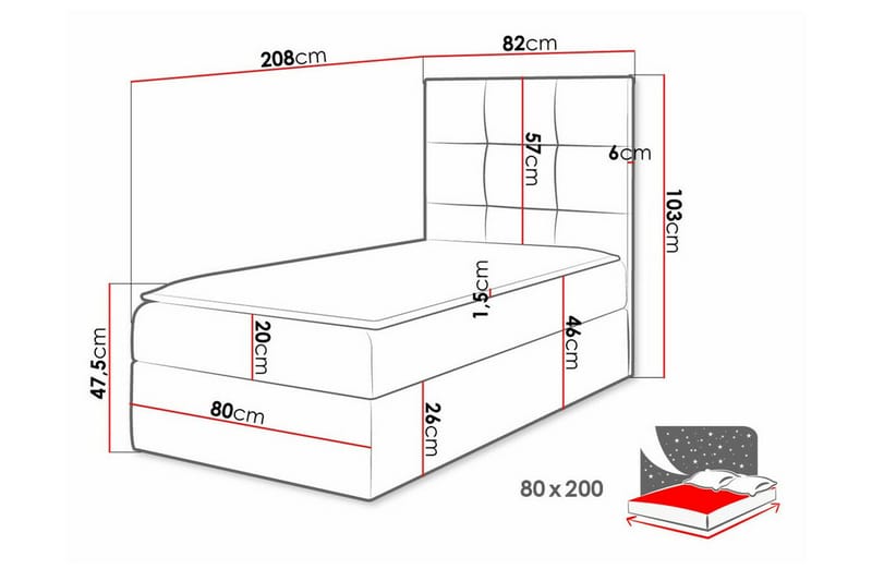 Sängram Boisdale 80x200 cm - Brun - Møbler - Senger - Sengeramme & sengestamme