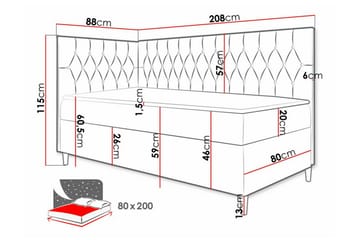 Sängram Boisdale 80x200 cm - Mørkeblå/Svart - Møbler - Senger - Sengeramme & sengestamme