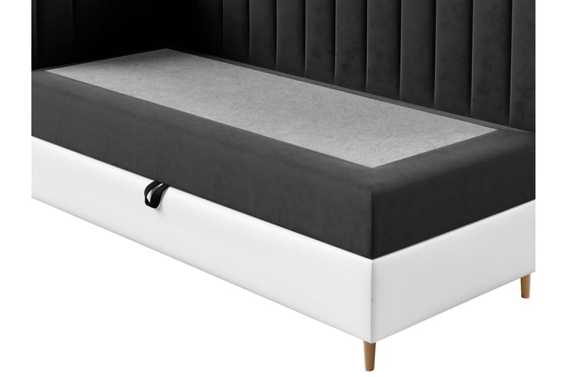 Sängram Boisdale 80x200 cm - Svart/Hvit - Møbler - Senger - Sengeramme & sengestamme