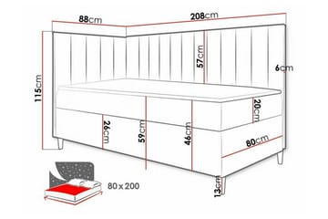 Sängram Boisdale 80x200 cm - SvartHvit - Møbler - Senger - Sengeramme & sengestamme
