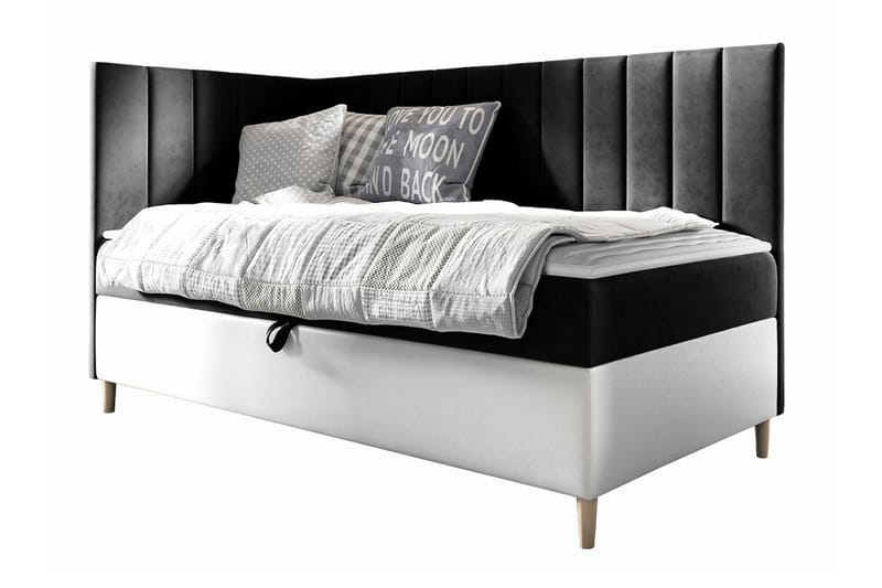Sängram Boisdale 80x200 cm - SvartHvit - Møbler - Senger - Sengeramme & sengestamme