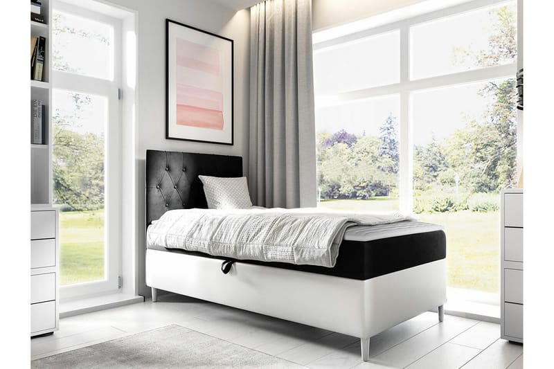 Sängram Boisdale 80x200 cm - SvartHvit - Møbler - Senger - Sengeramme & sengestamme