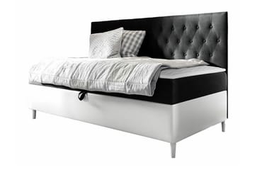 Sängram Boisdale 80x200 cm - Svart/Hvit - Møbler - Senger - Sengeramme & sengestamme