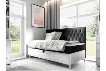Sängram Boisdale 80x200 cm - Svart/Hvit - Møbler - Senger - Sengeramme & sengestamme