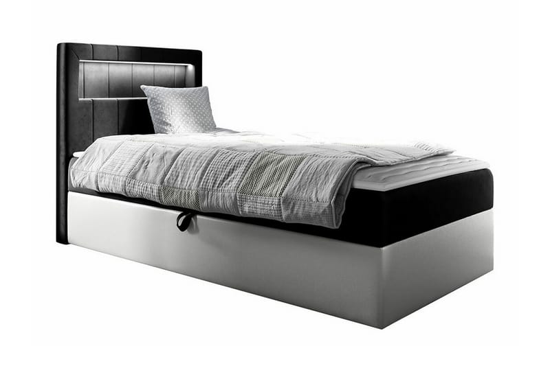 Sängram Boisdale 80x200 cm - SvartHvit - Møbler - Senger - Sengeramme & sengestamme