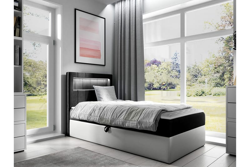 Sängram Boisdale 80x200 cm - SvartHvit - Møbler - Senger - Sengeramme & sengestamme