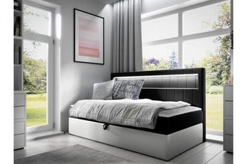 Sängram Boisdale 80x200 cm - Svart/Hvit - Møbler - Senger - Sengeramme & sengestamme